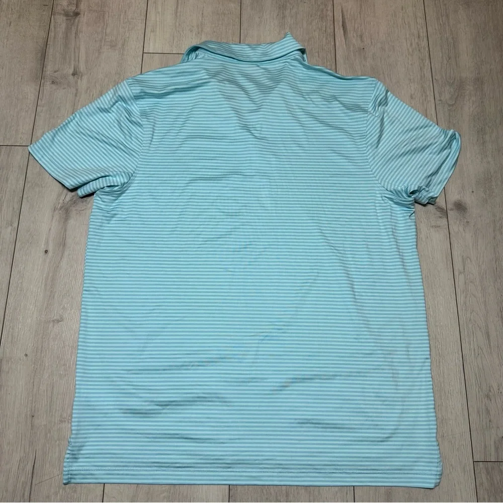 NEW!! J.Crew Size XL Lightweight Performance Polo Shirt Blue Striped Short Sleev